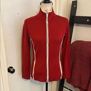 Y2K Smartwool Red Zip-Up One Pocket Jacket Casual Gorpcore Outdoor